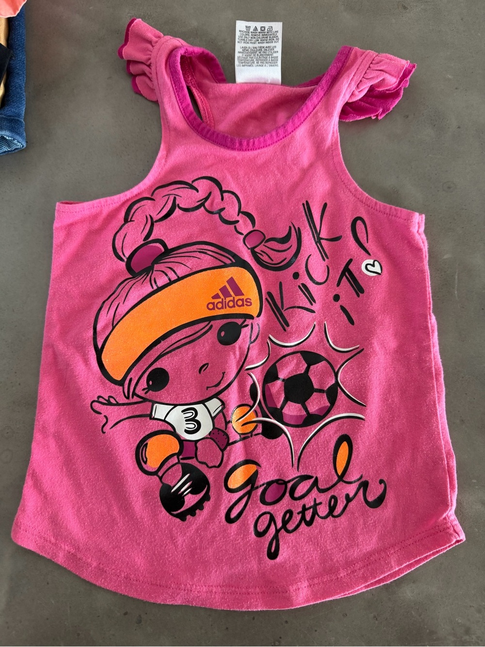 adidas baby Girls' Pink 'Goal Getter' Soccer Tank Top